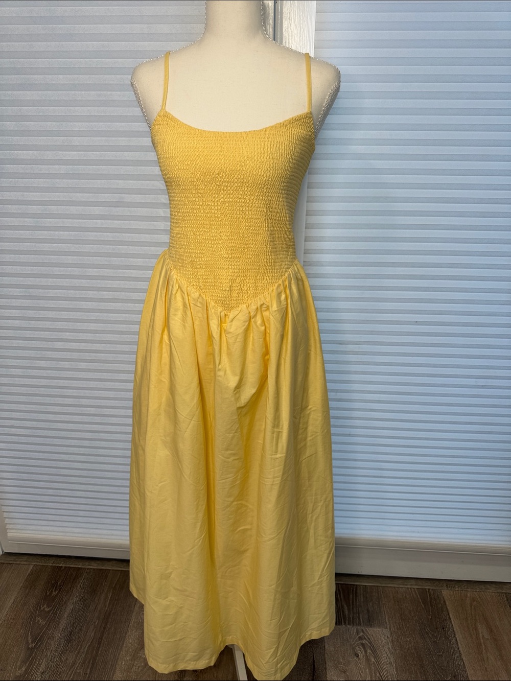 Abercrombie & Fitch Yellow Smocked Spaghetti-Strap Maxi Dress Small Tall MK1326